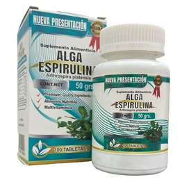 Alga Espirulina 100 tabletas, Foto 1 Figura Fácil
